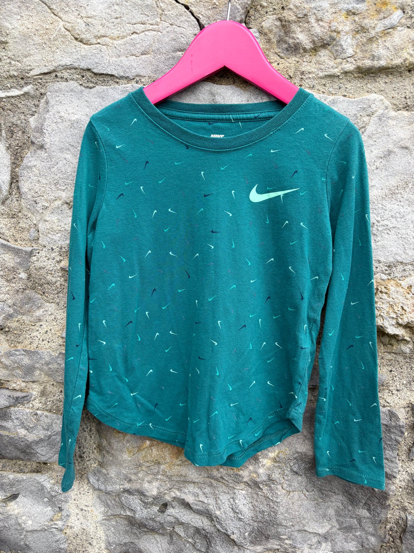 Teal mini swoosh print top  5-6y (110-116cm)