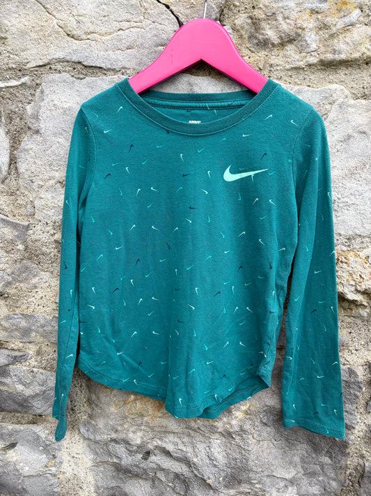 Teal mini swoosh print top  5-6y (110-116cm)