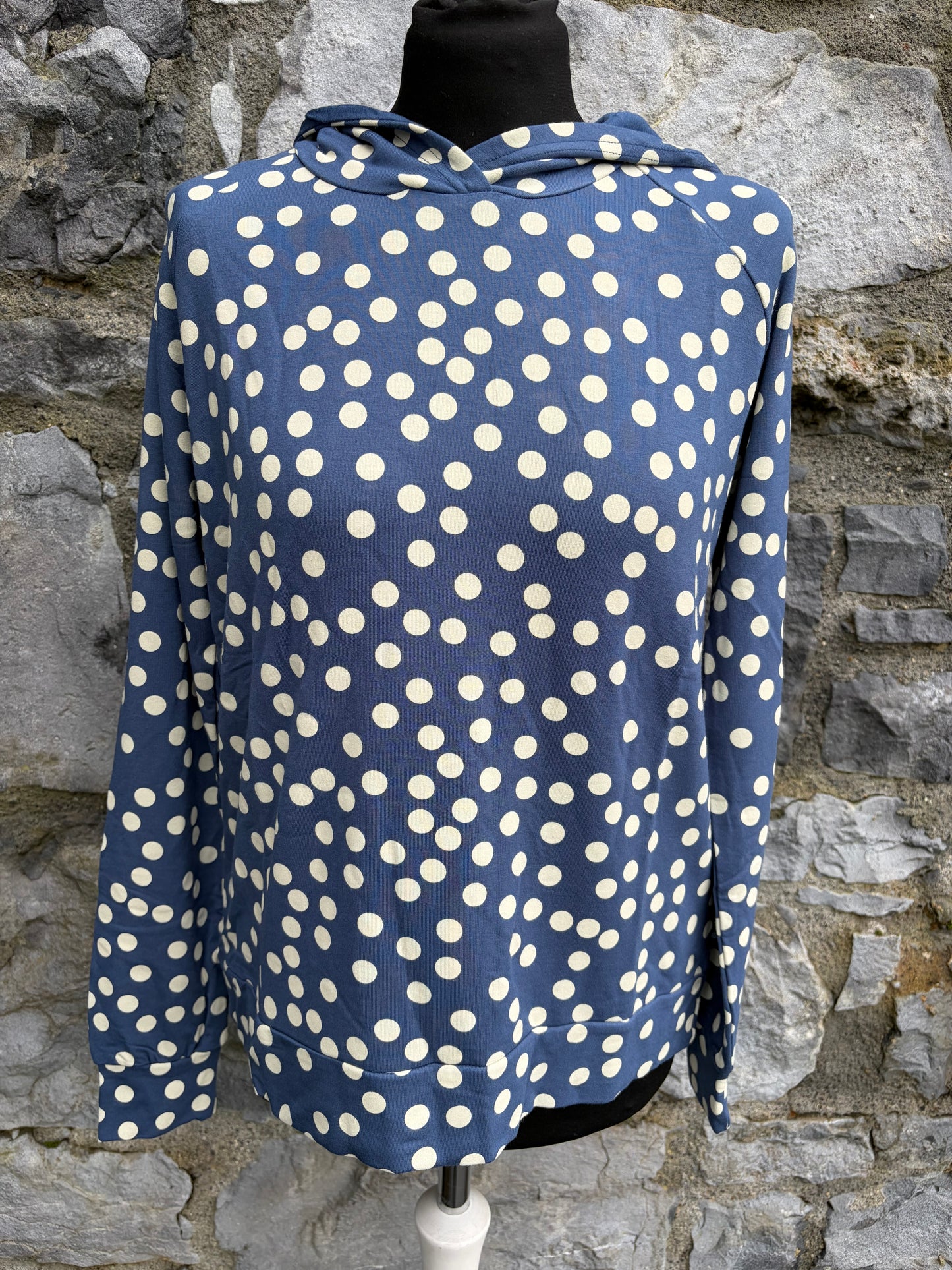 Danoline Hoodie Cold Slate/Chalk BIG FUNNY DOTS uk 8-10