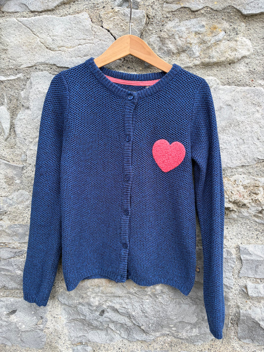 Blue heart cardigan  7-8y (122-128cm)
