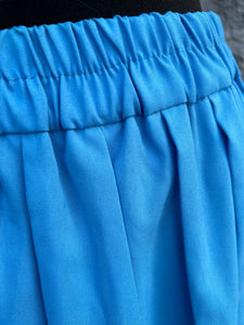 80s blue pleated skirt uk 12