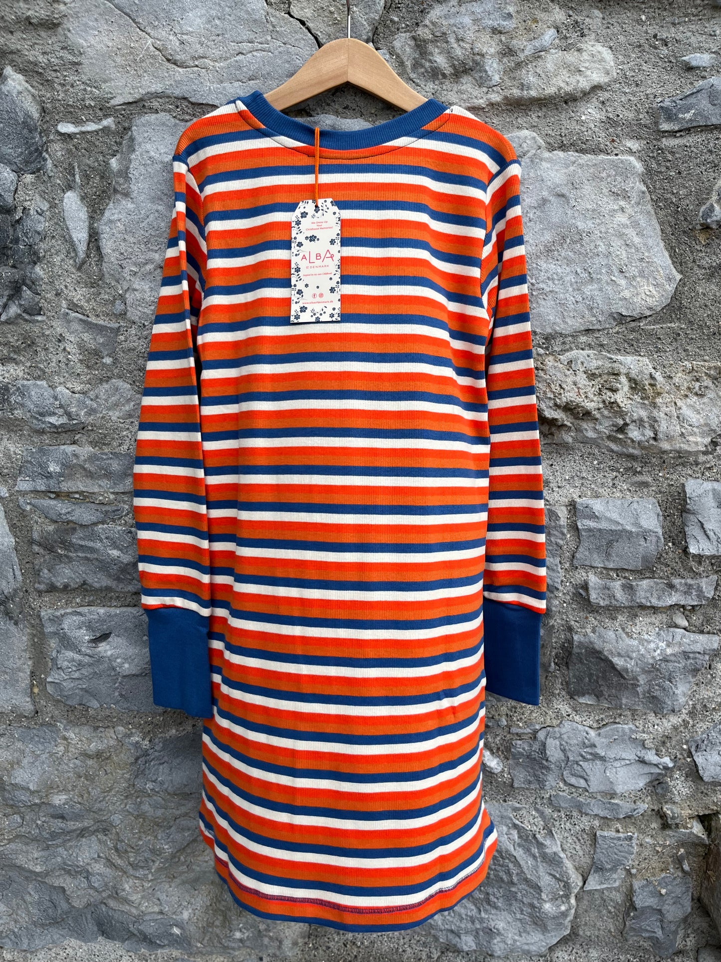 True Blue Retro Stripes School Dress  8y (128cm)