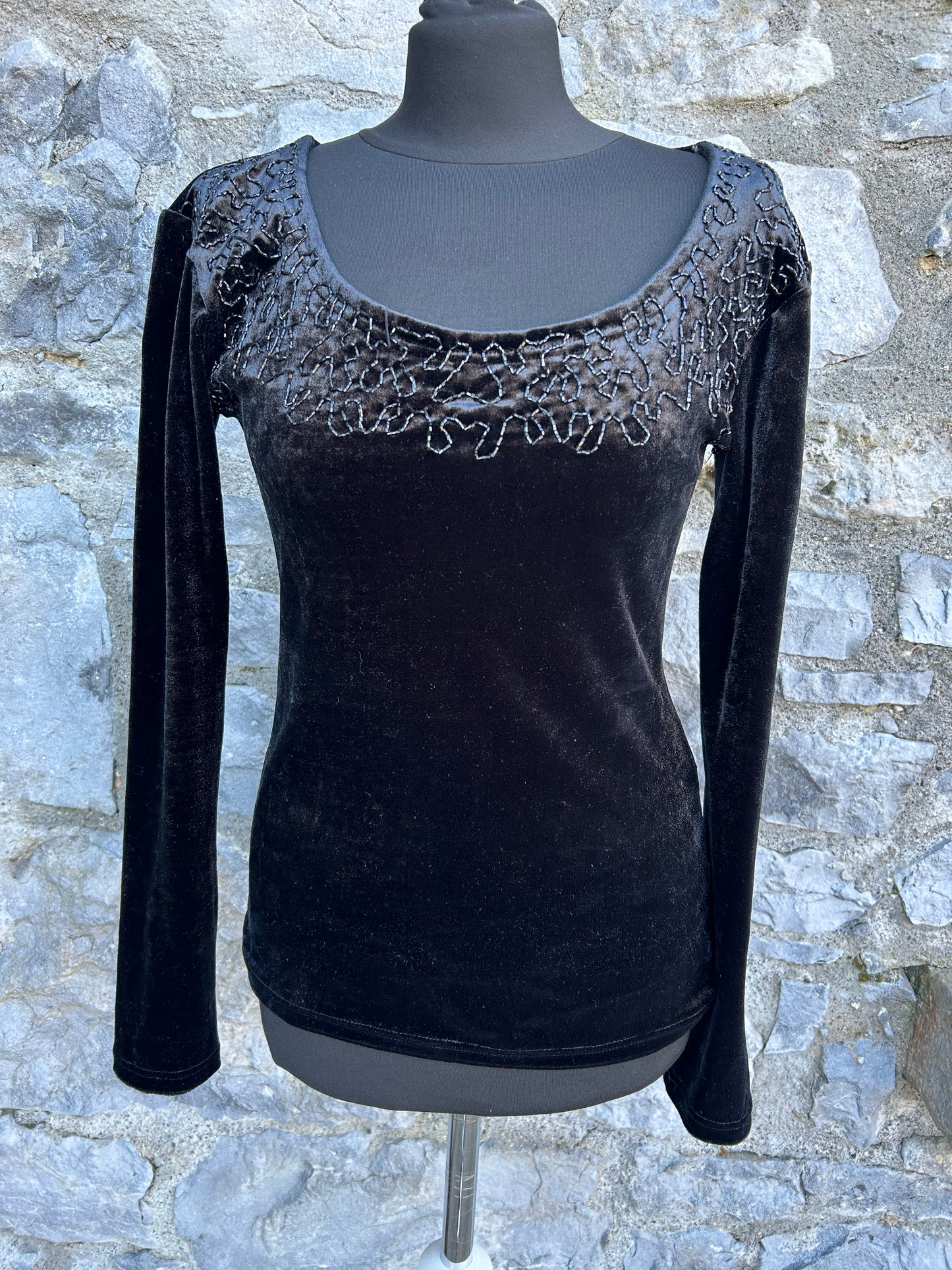 90s black velvet top uk 8-10