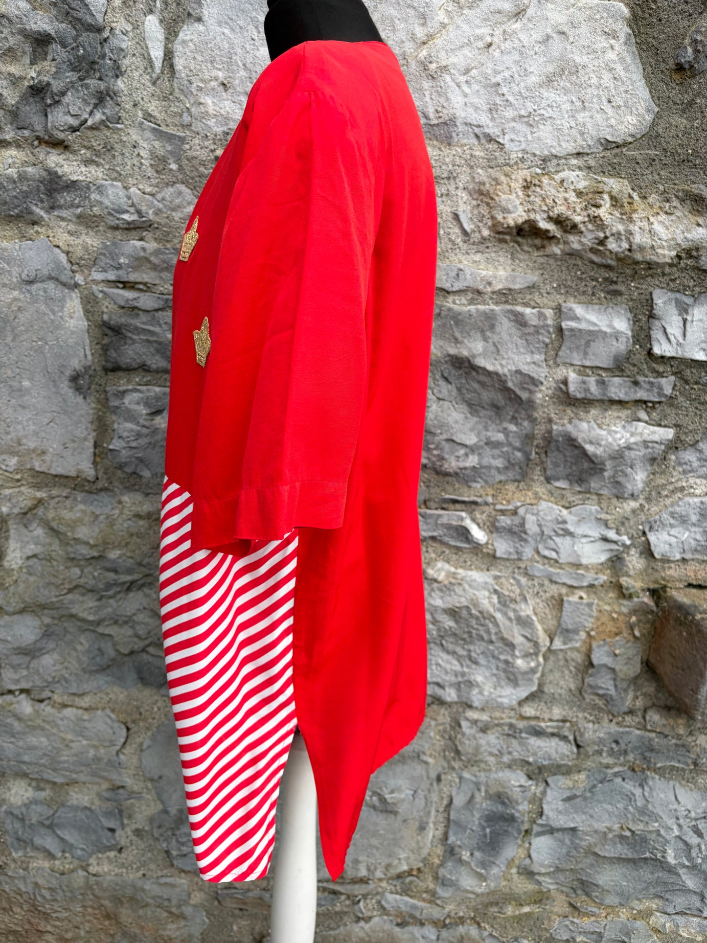 80s red&stripy blouse uk 14-16
