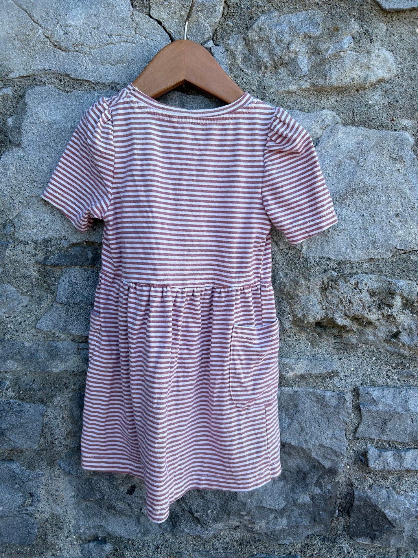 Pink stripy dress  18-24m (86-92cm)