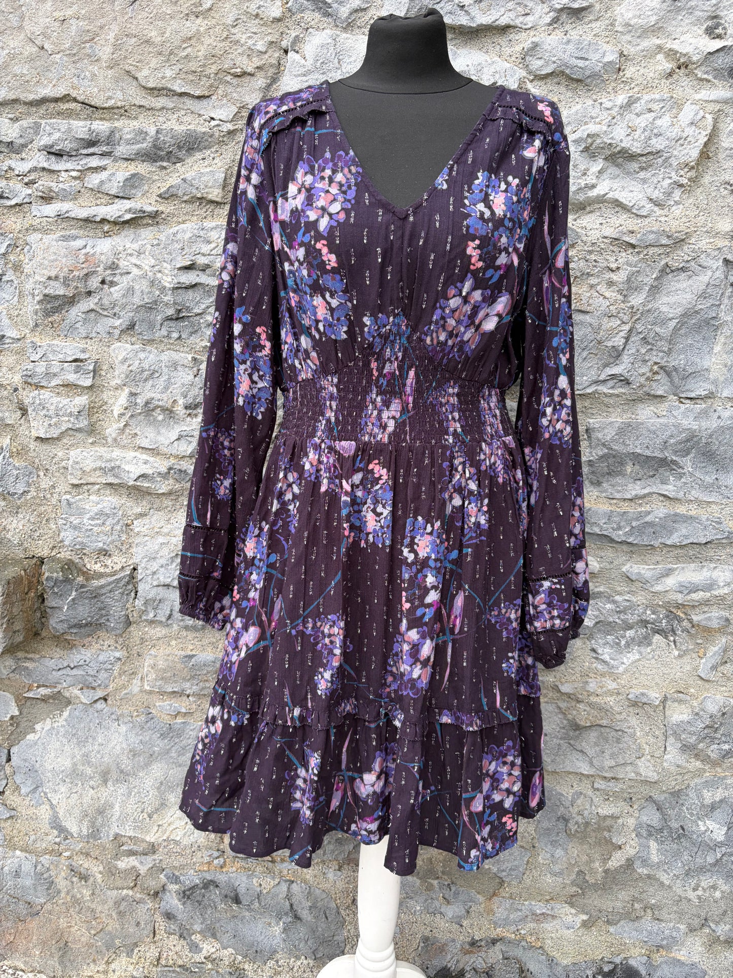 Pippa Purple Floral Dress uk 12