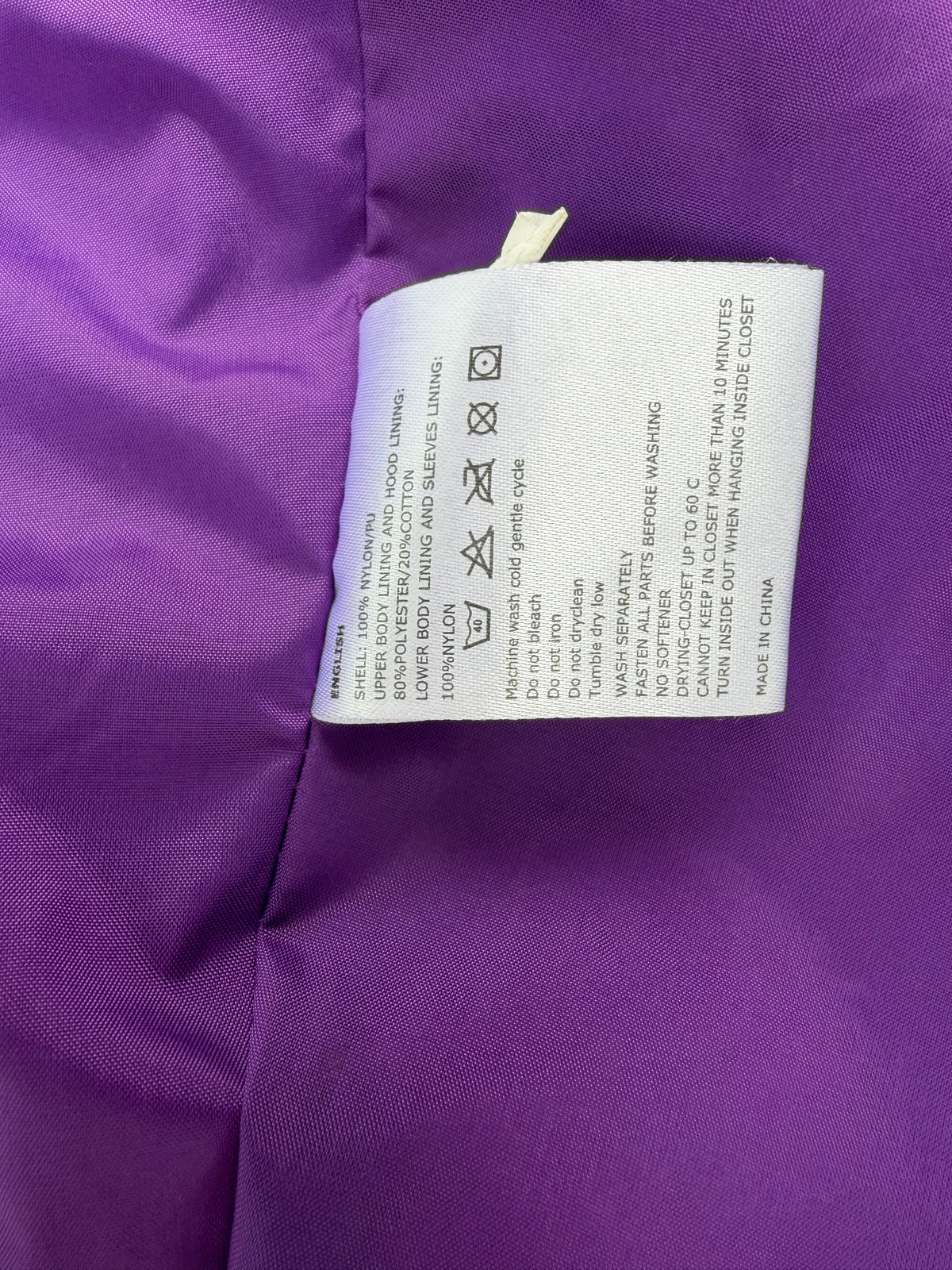 Purple&pink stripy raincoat uk 8