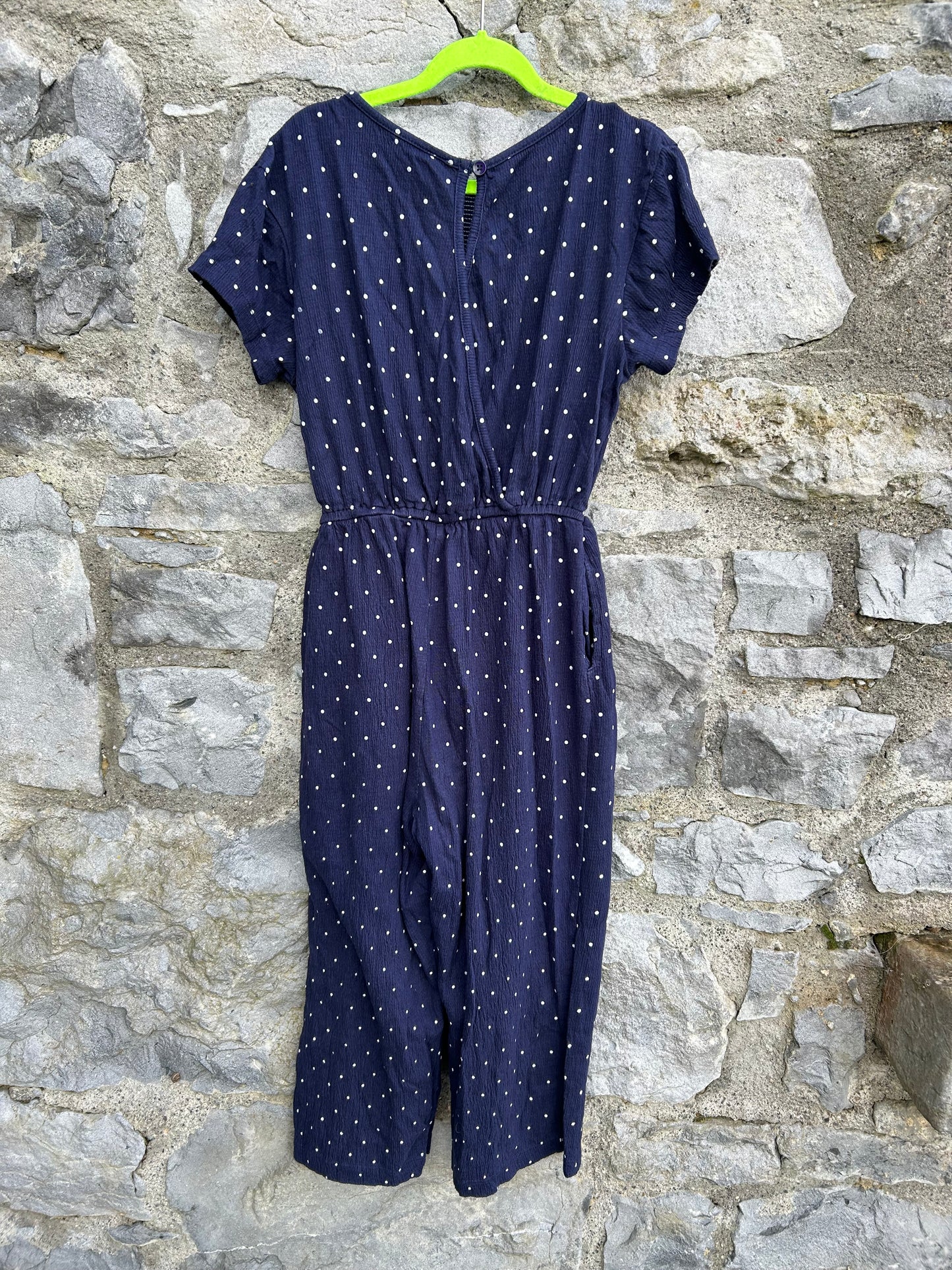 Navy spotty jumpsuit  9-10y (134-140cm)