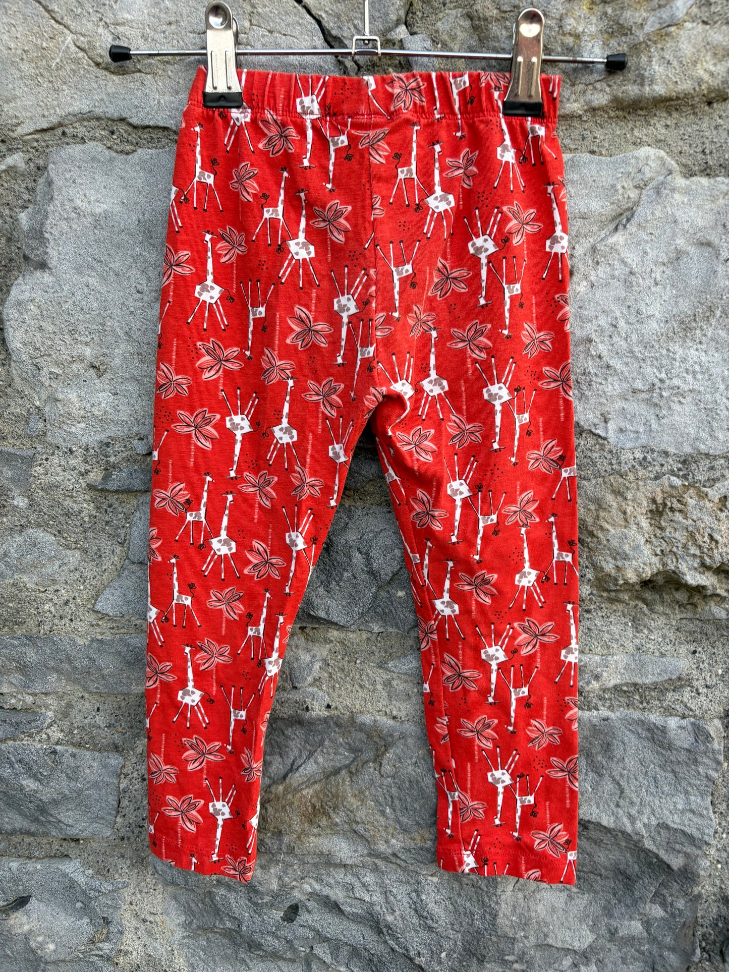 Giraffes red leggings  3-4y (98-104cm)