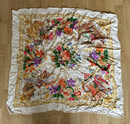 White floral scarf