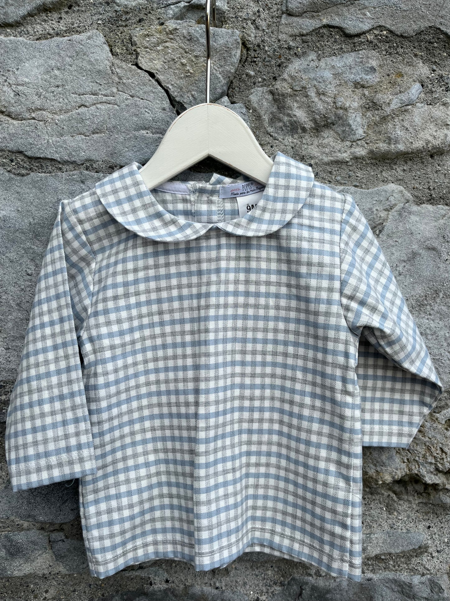 Grey check blouse   6-9m (68-74cm)