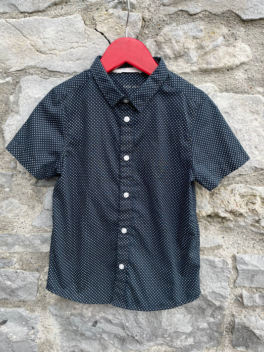 Spotty navy shirt  4-5y (104-110cm)