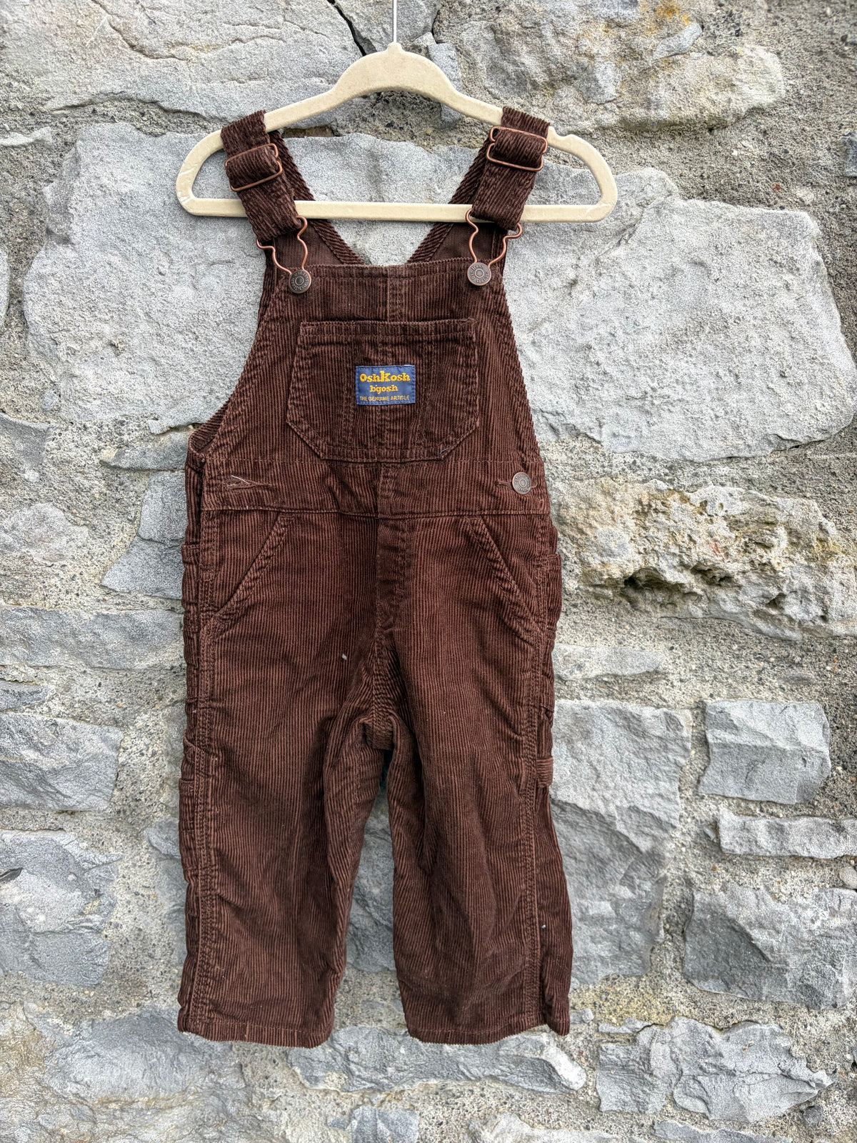 Brown cord dungarees 9-12m (74-80cm)