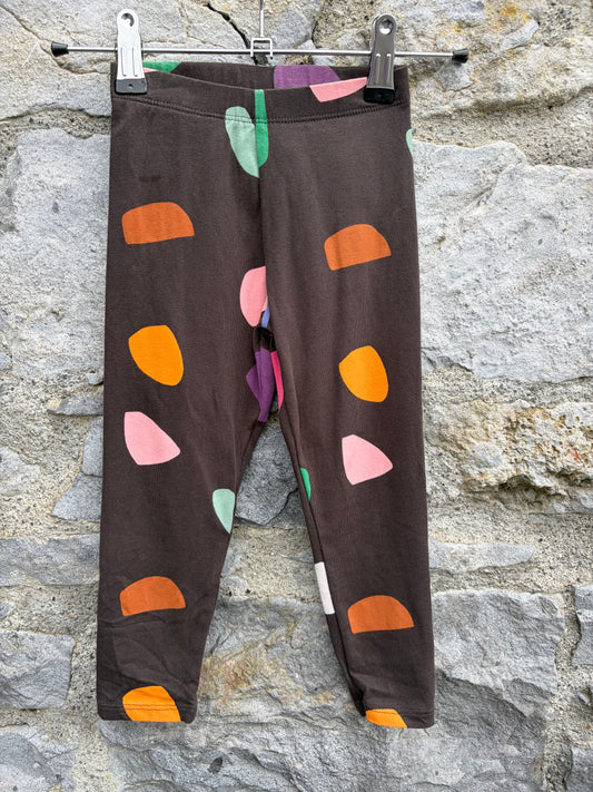 Brown abstract leggings  2-3y (92-98cm)
