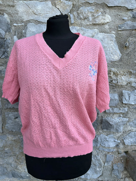 90s pink knitted top uk 14-18