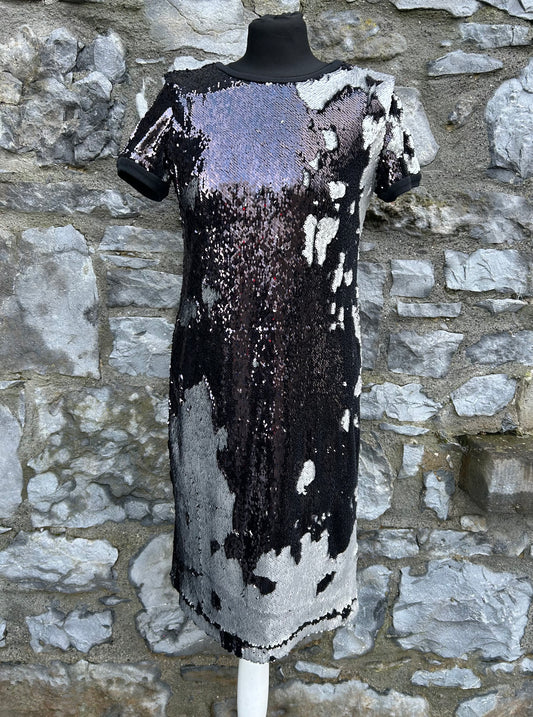 Black/silver sequin dress uk 8