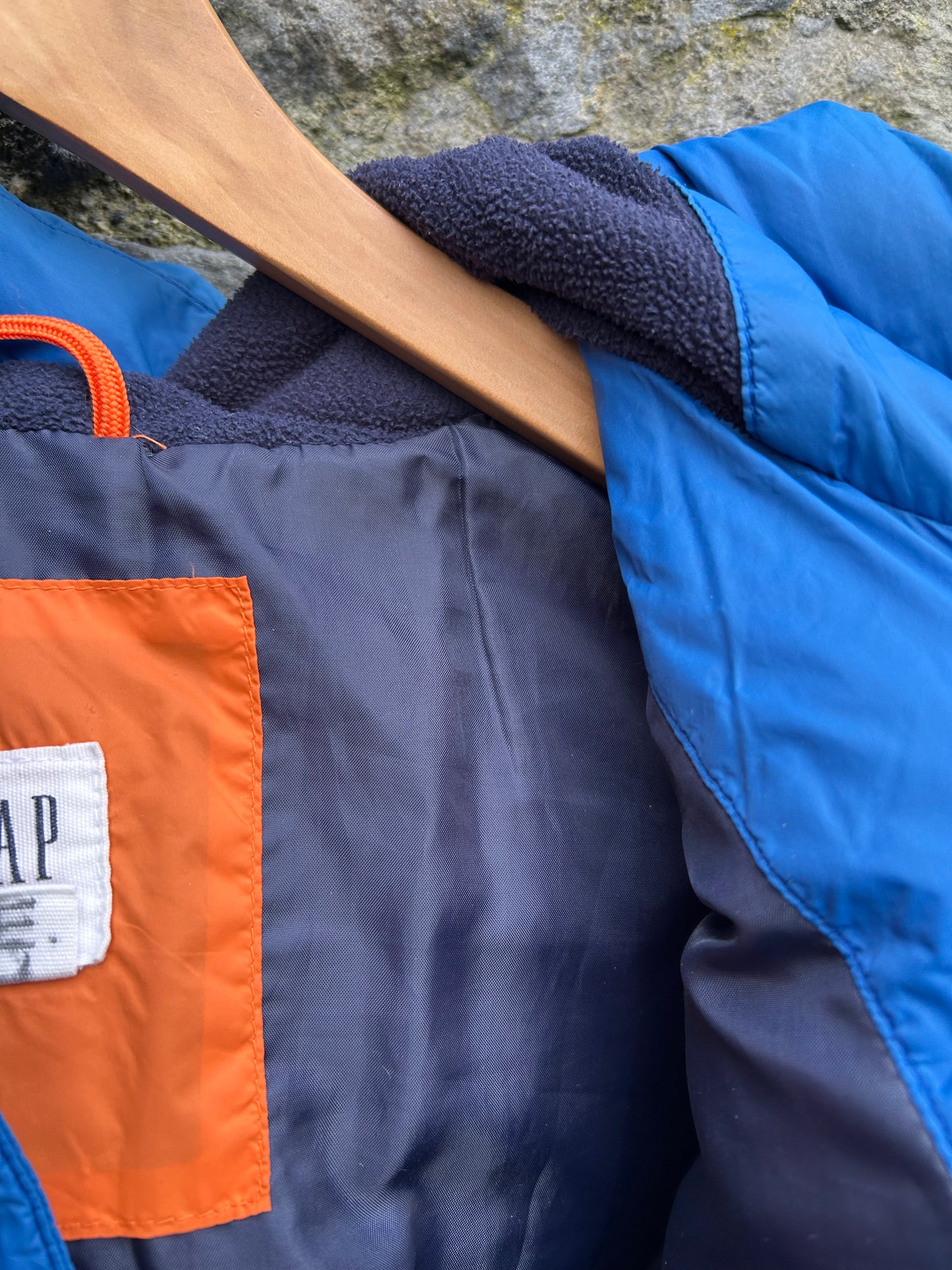 Navy&orange puffy jacket  10-11y (140-146cm)
