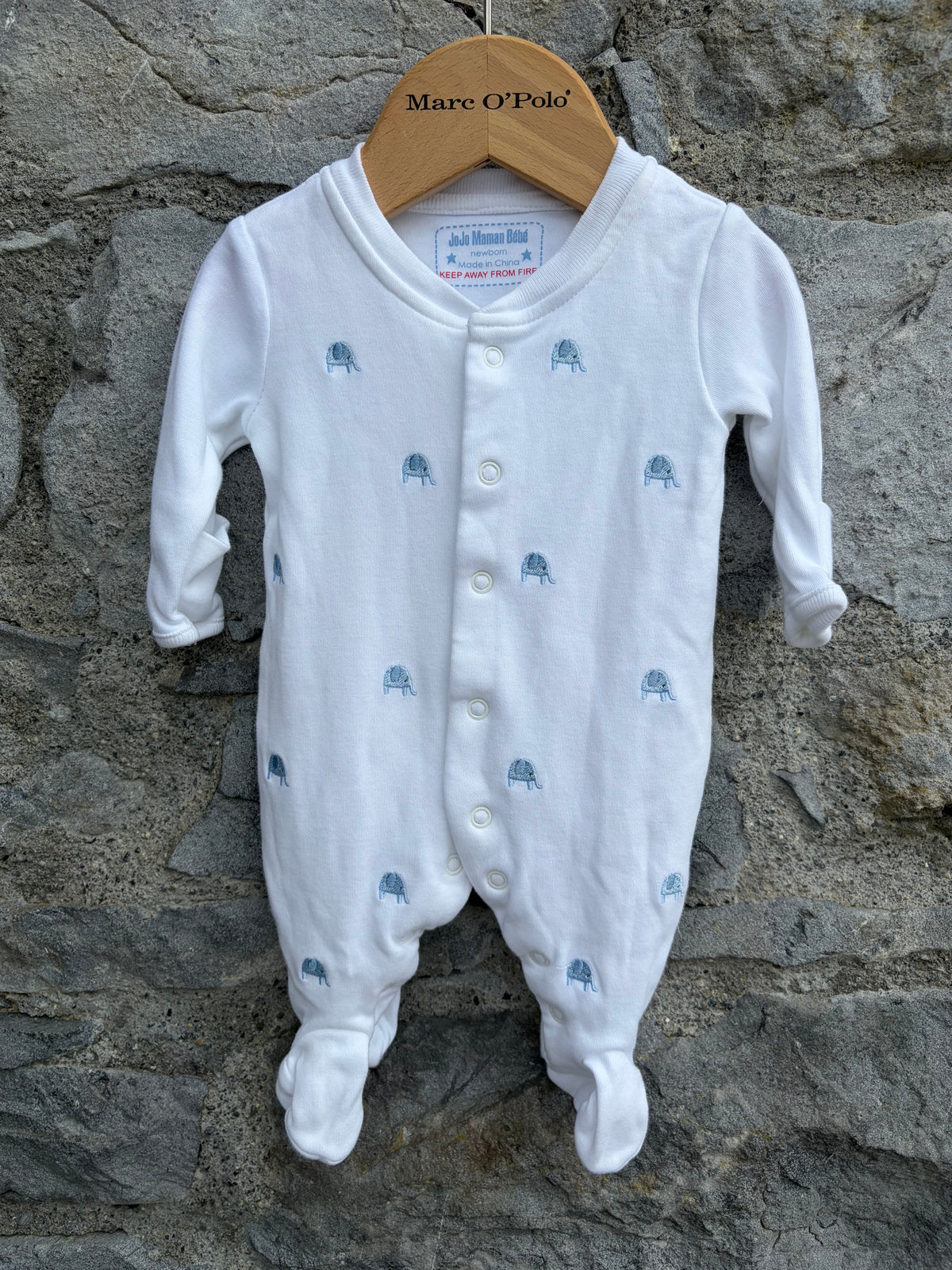 Mini elephants white onesie  Newborn (50cm)