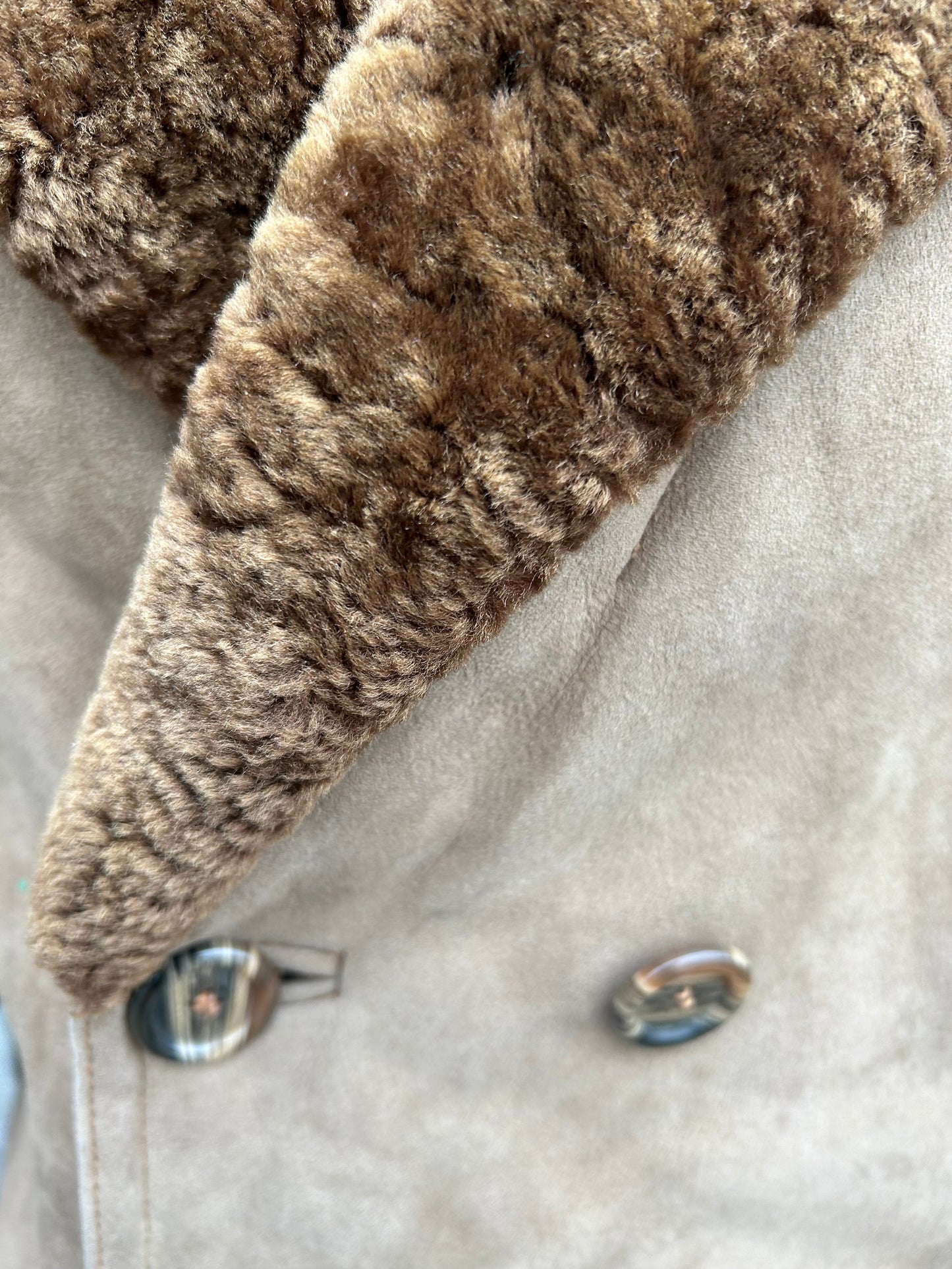 80s brown leather sheepskin coat Medium