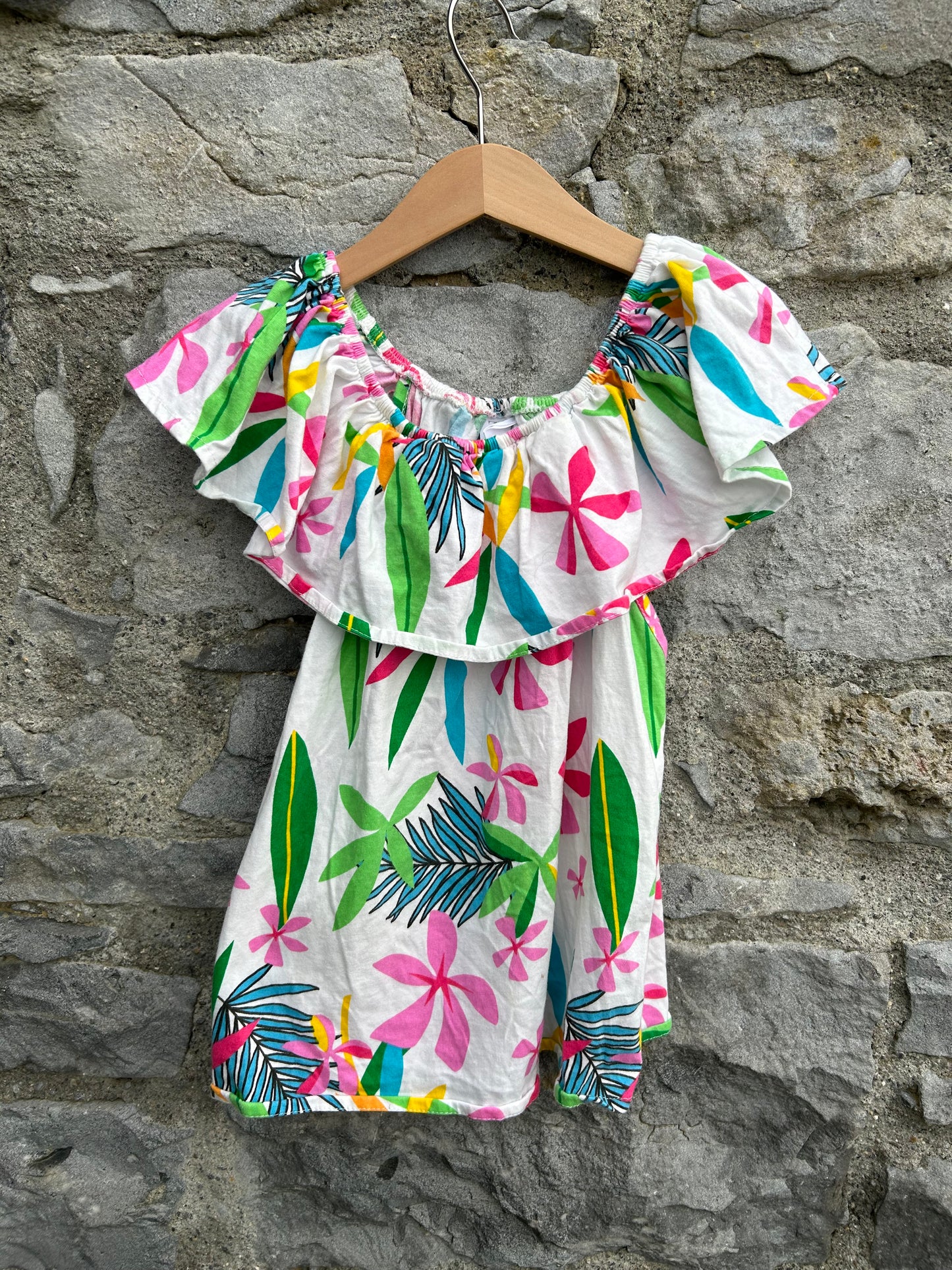 Tropical flowers top  11y (146cm)