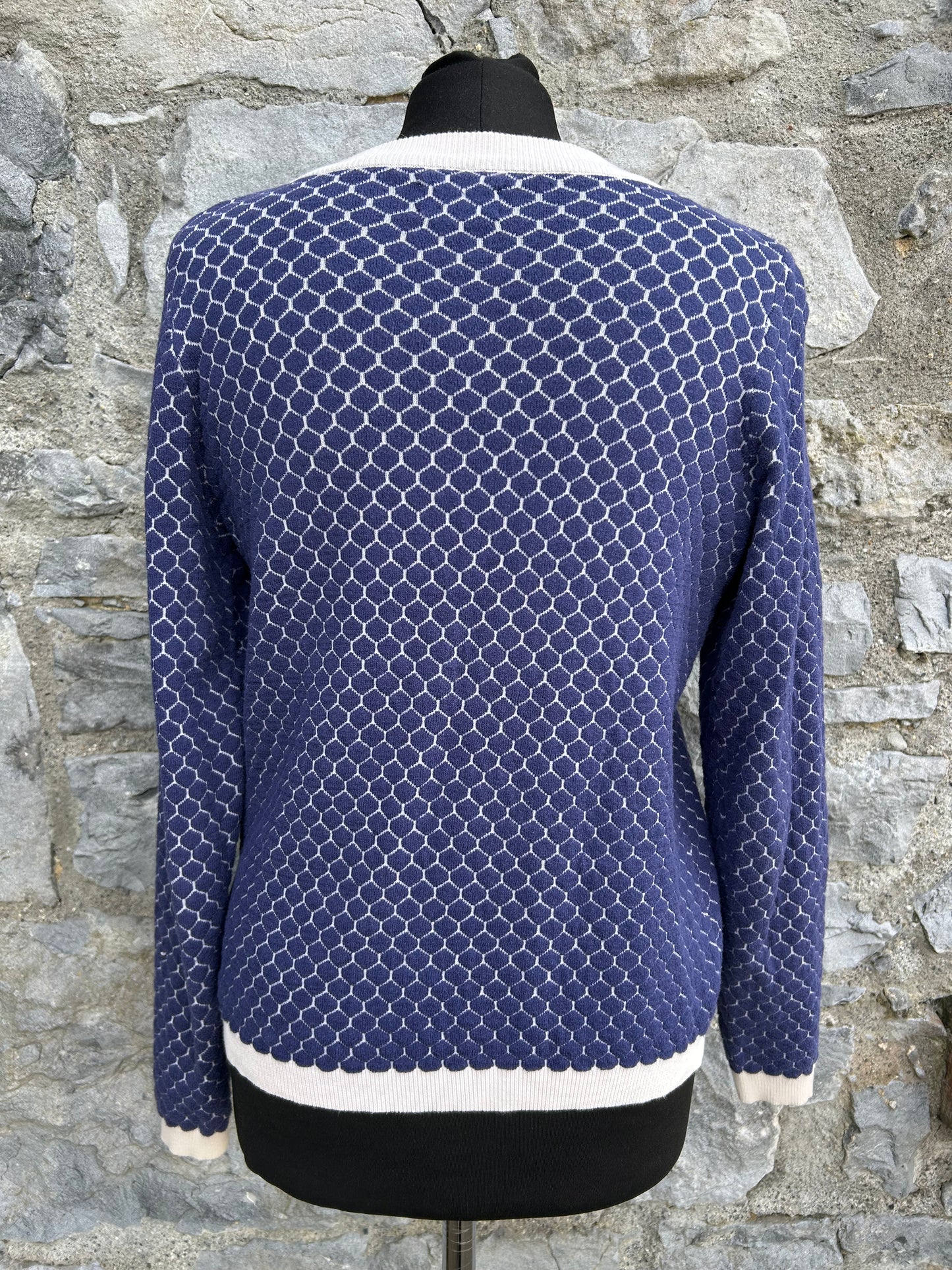 Blue geometric cardigan uk 8-10