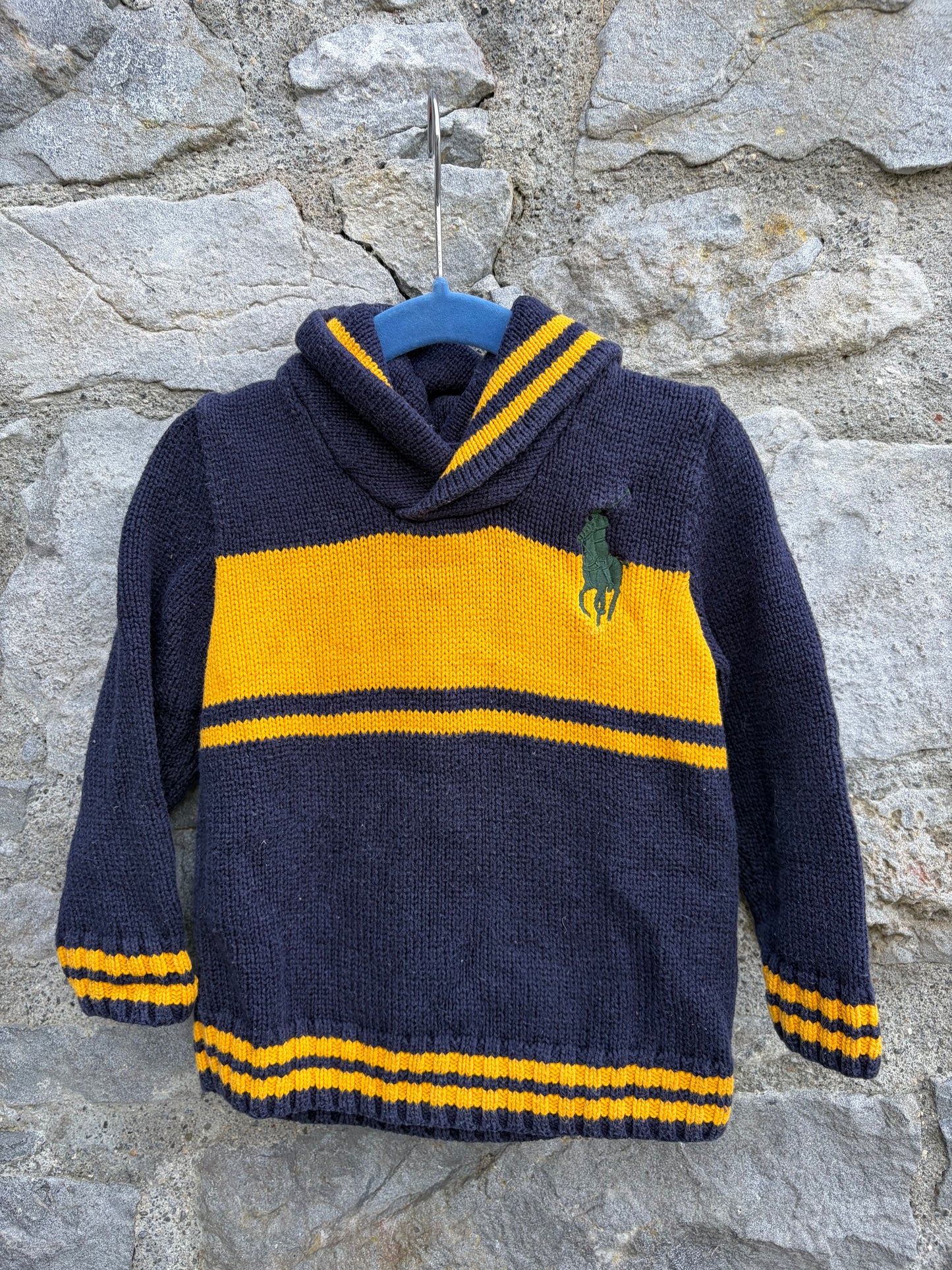 Y2K RL navy&yellow jumper 2y (92cm)