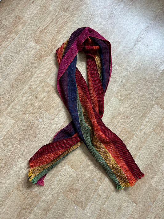 Rainbow woolly scarf
