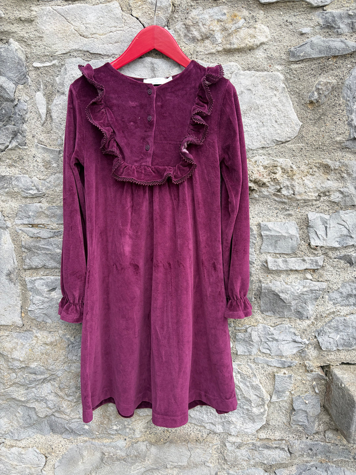Maroon velour dress  10-11y (140-146cm)