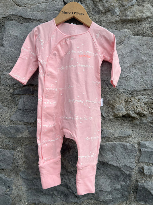 Pink cozy suit  0-1m (50-56cm)