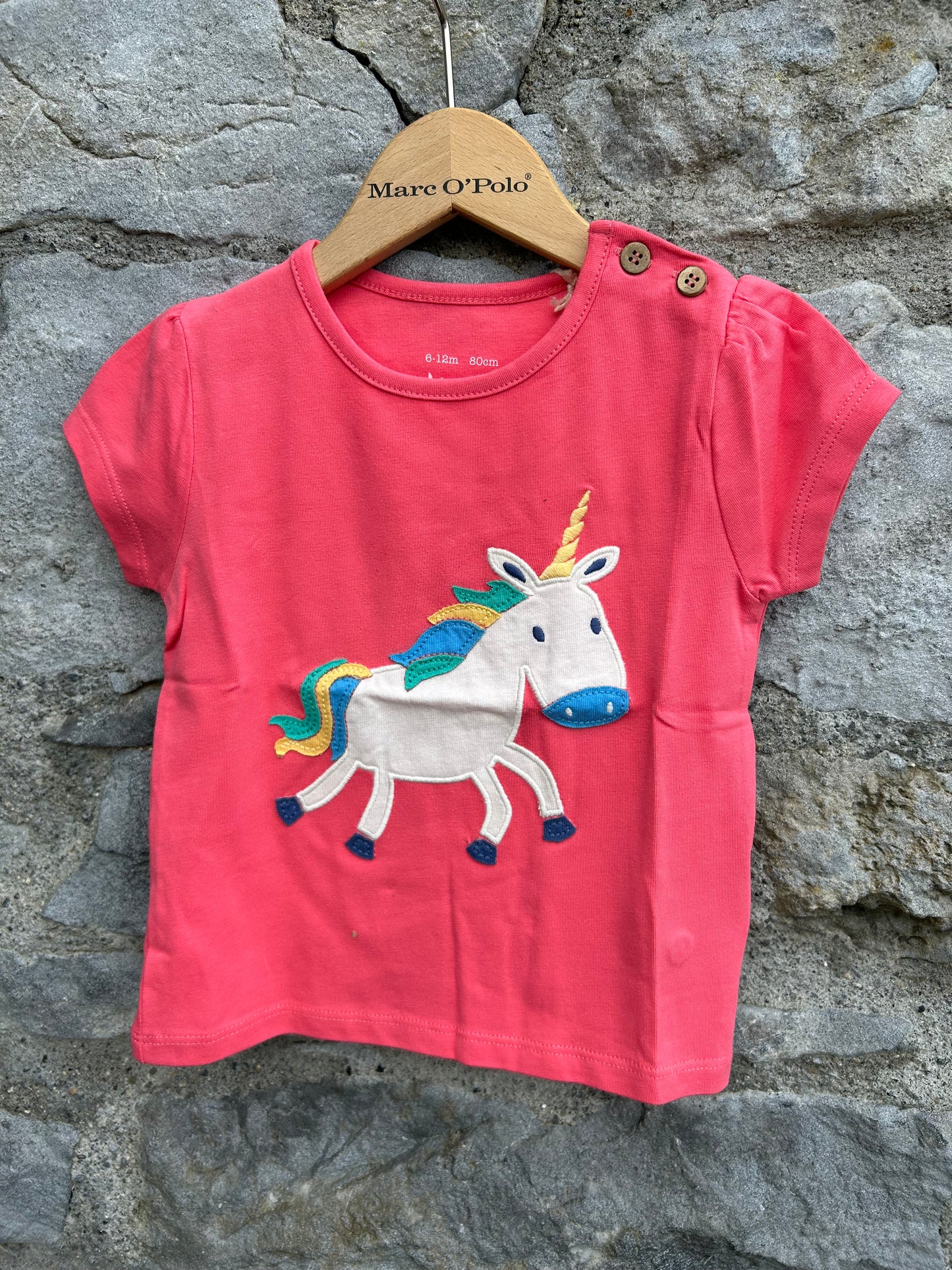 Unicorn pink T-shirt  6-12m (68-80cm)