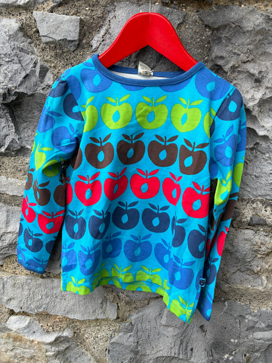 Colourful apples blue top 3-4y (98-104cm)