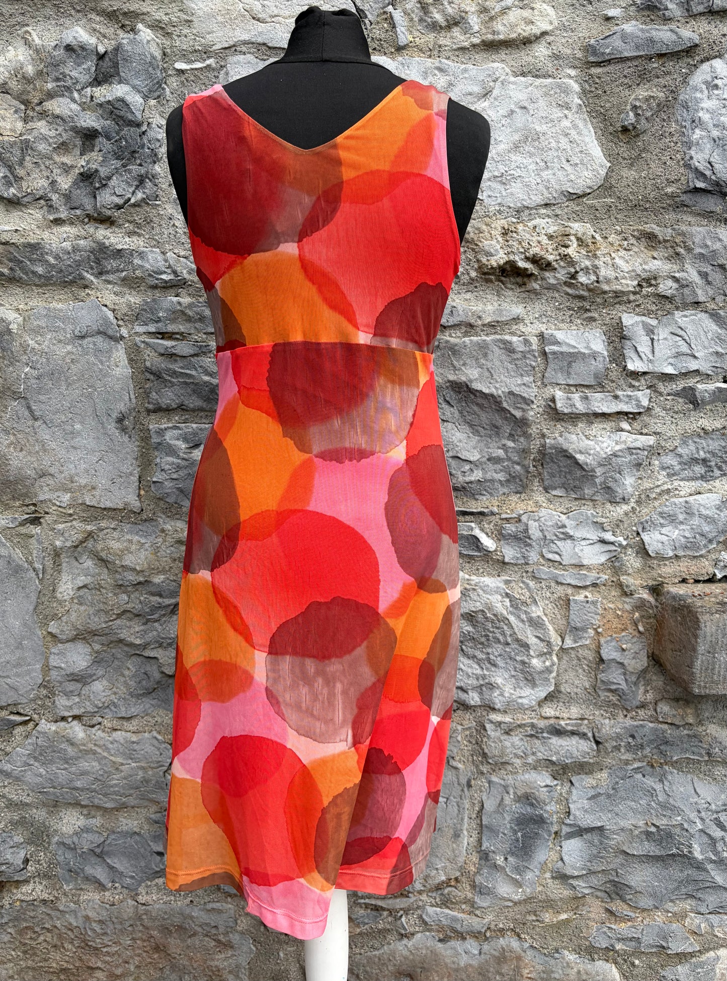 Y2K mega dots orange dress uk 6