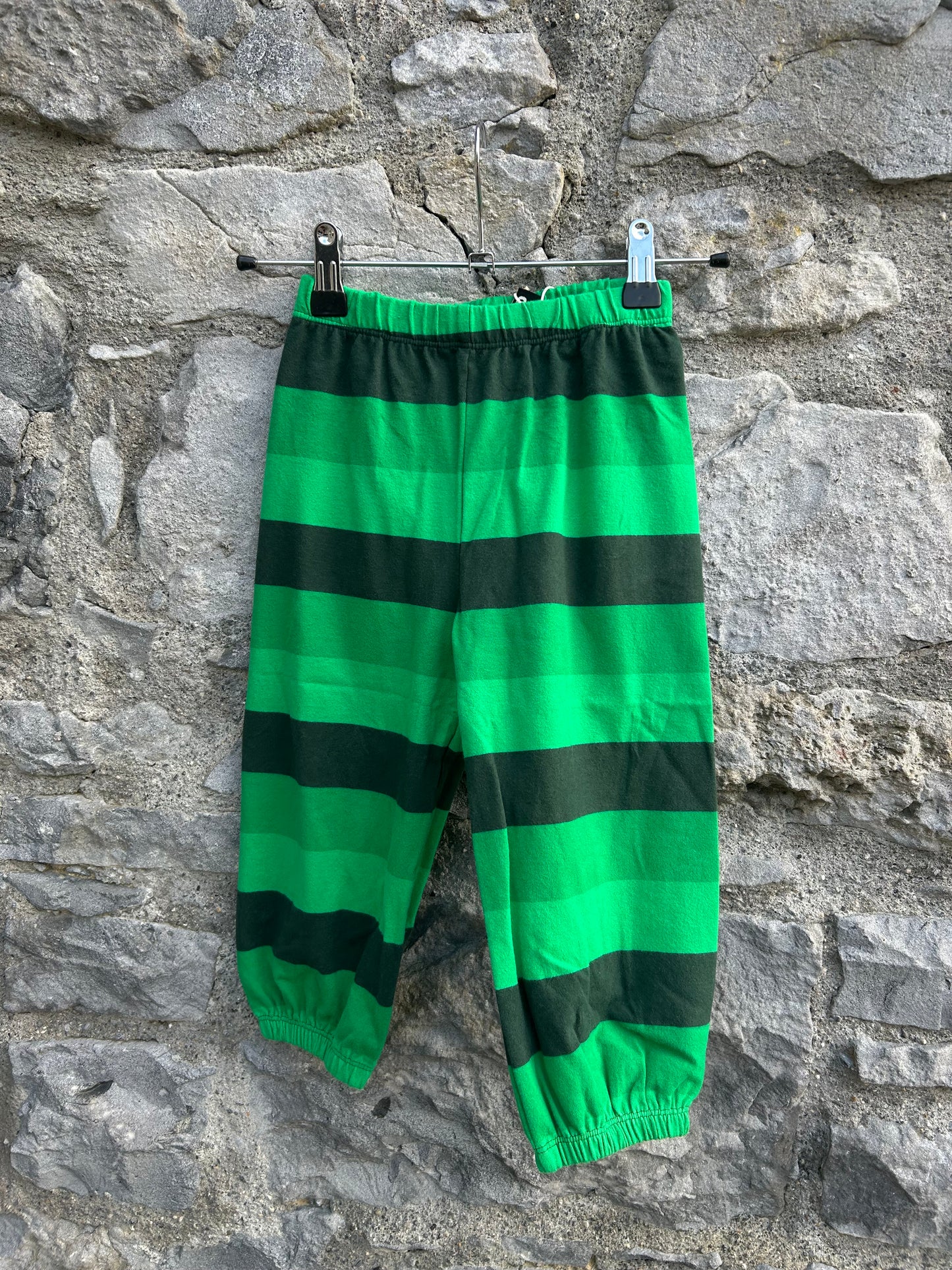 Green stripy baggy pants  2y (92cm)
