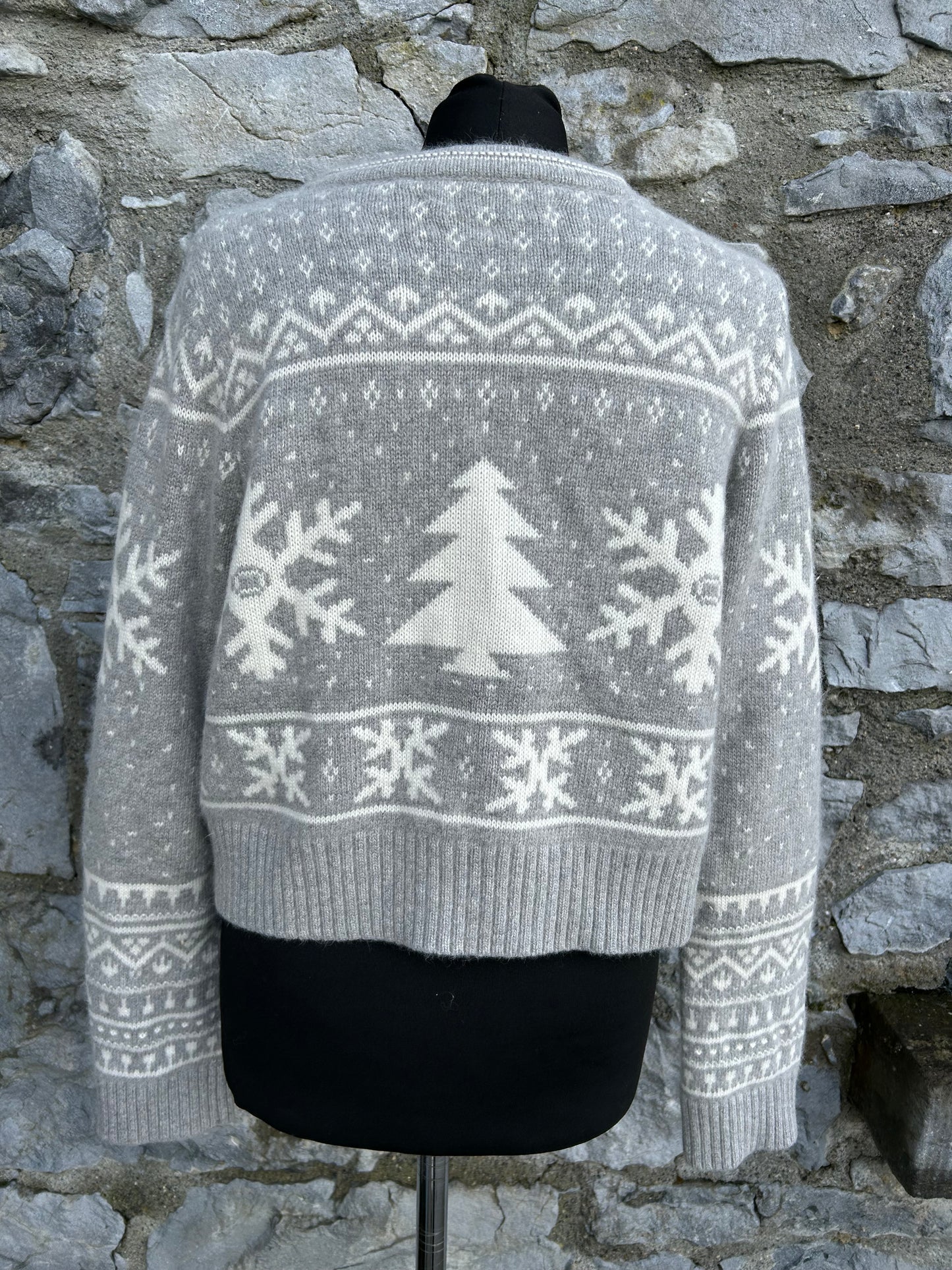 Grey snowflakes cardigan uk 14