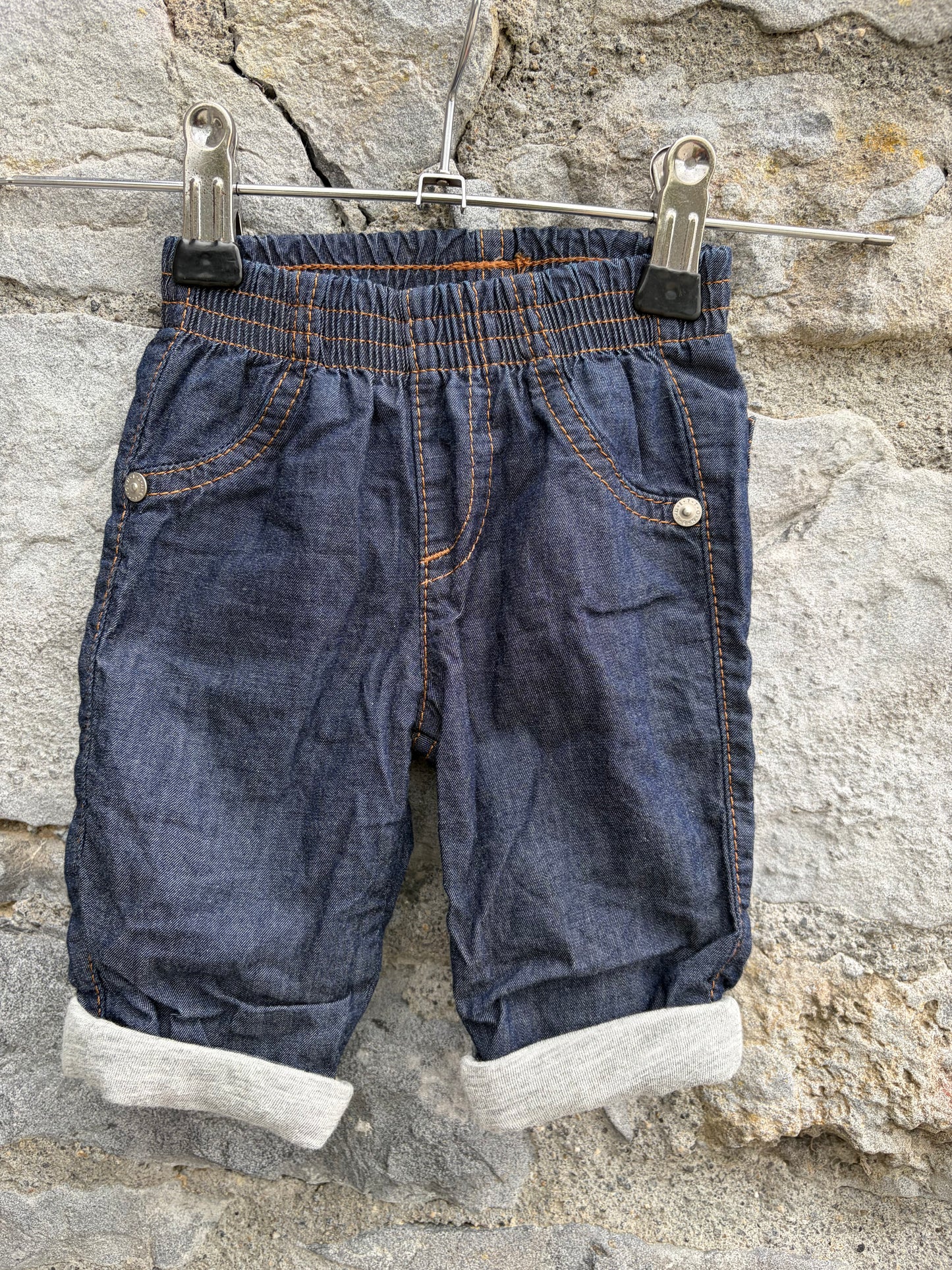 Pull up lined jeans  0-1m (50-56cm)