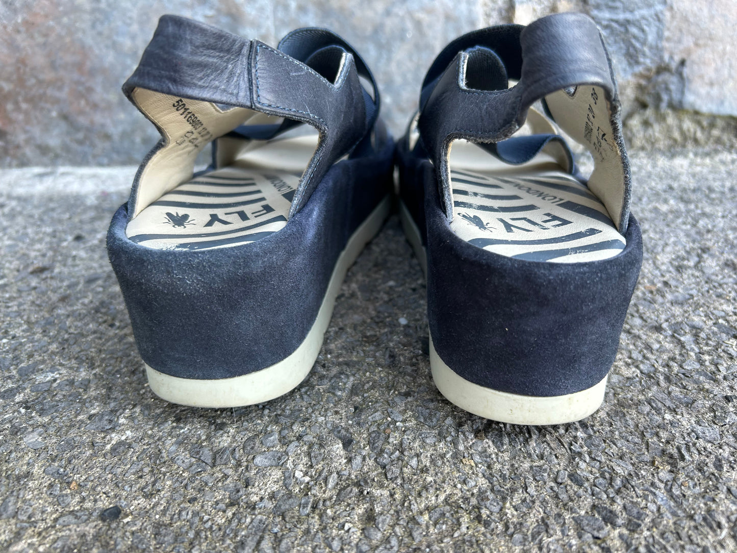 Navy wedge sandals  uk 5 (eu 38)