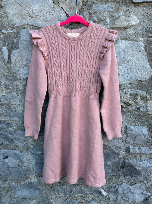 Pink knitted dress  5-6y (110-116cm)