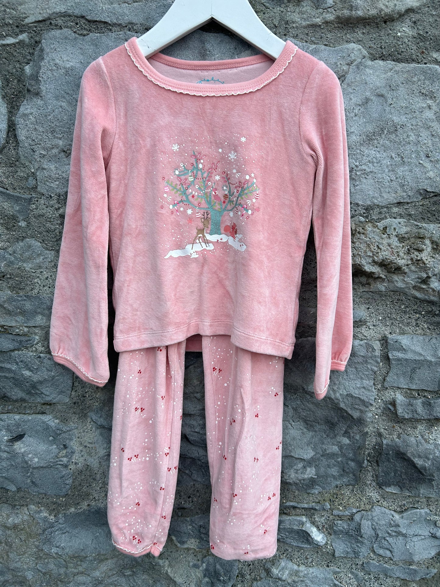 Pink velour pjs  3-4y (98-104cm)