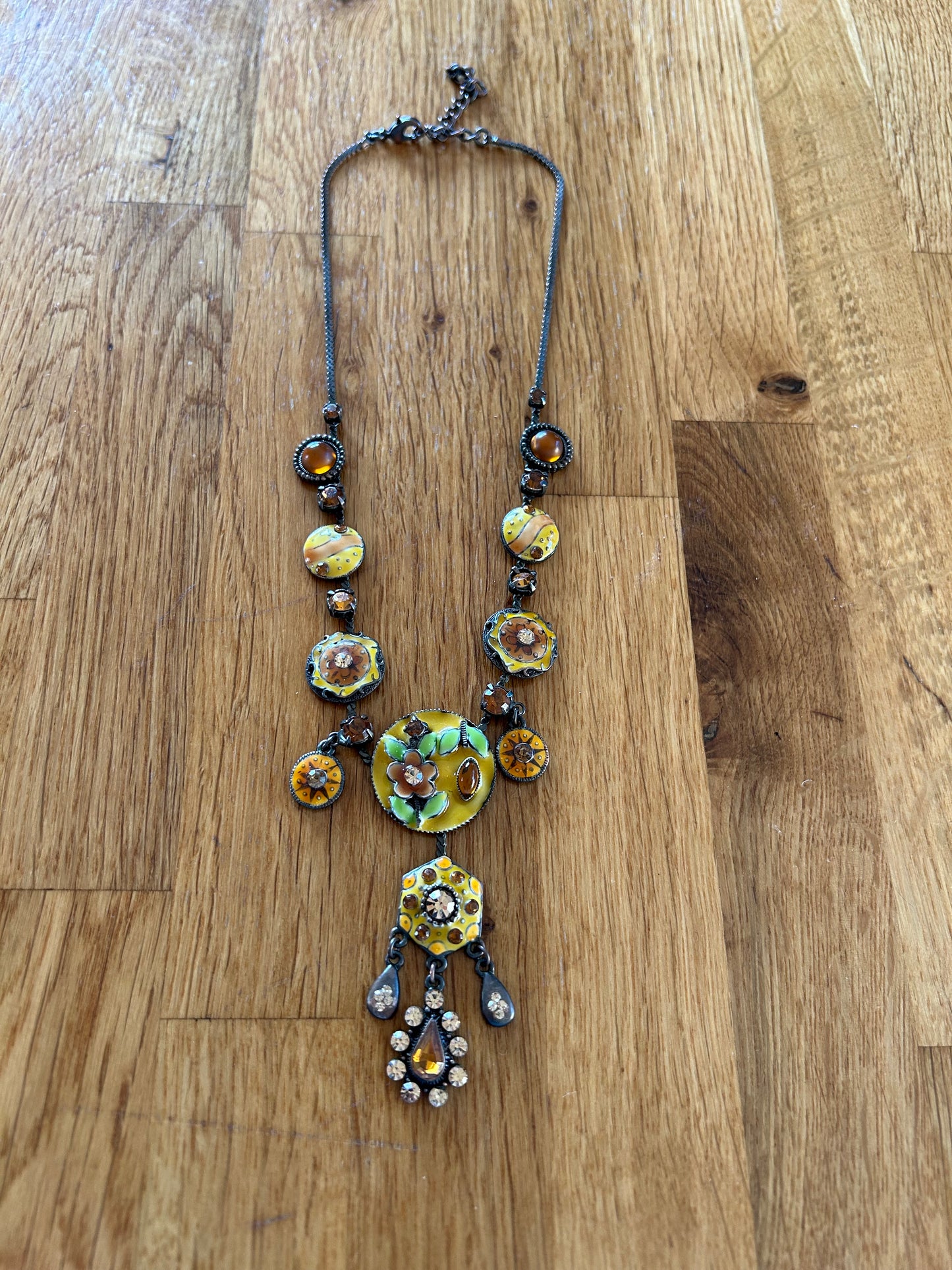 Yellow floral necklace