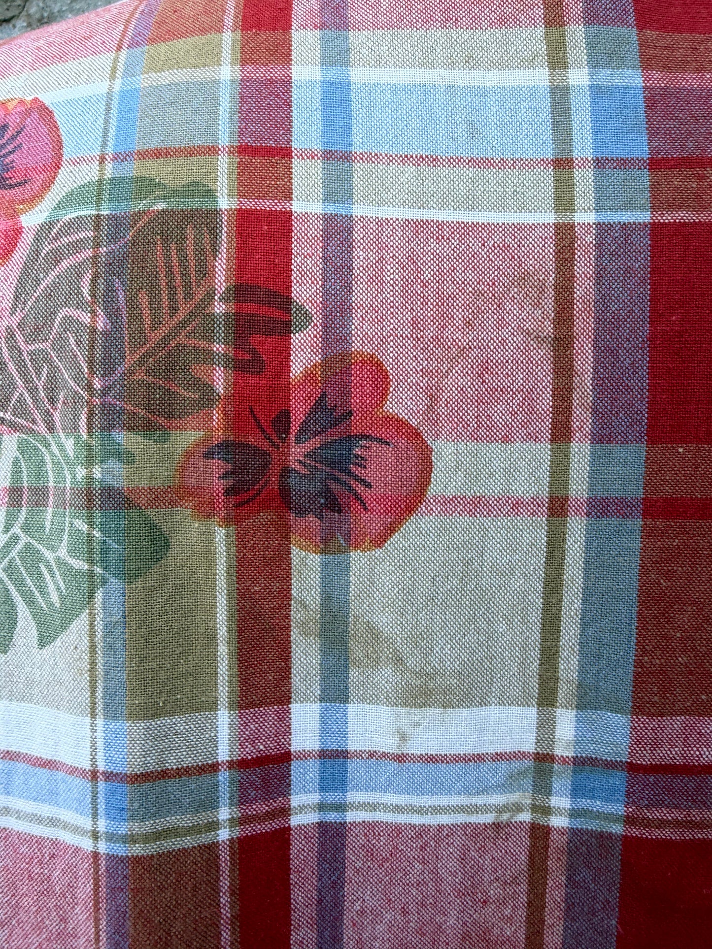 80s red check&flowers shirt uk 18-20