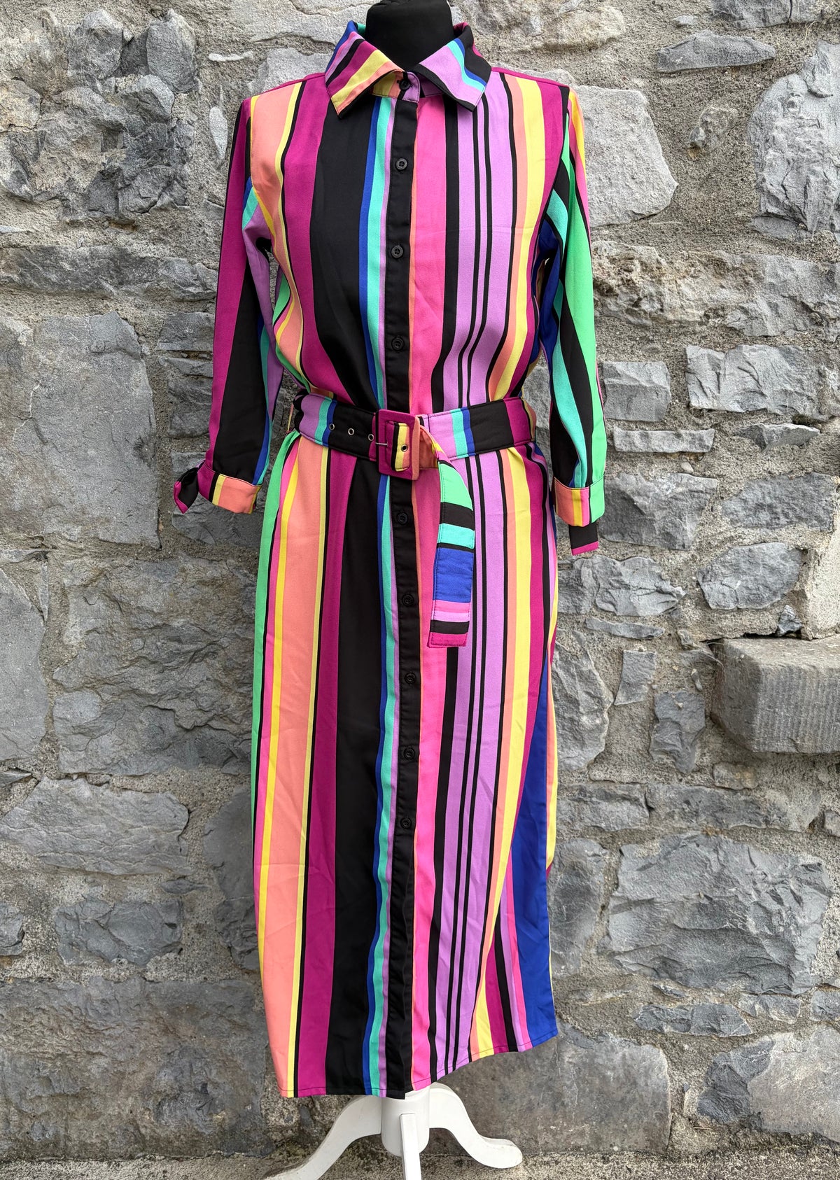 Rainbow stripes shirt dress uk 8-10