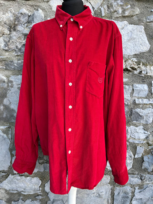 90s red cord shirt Large