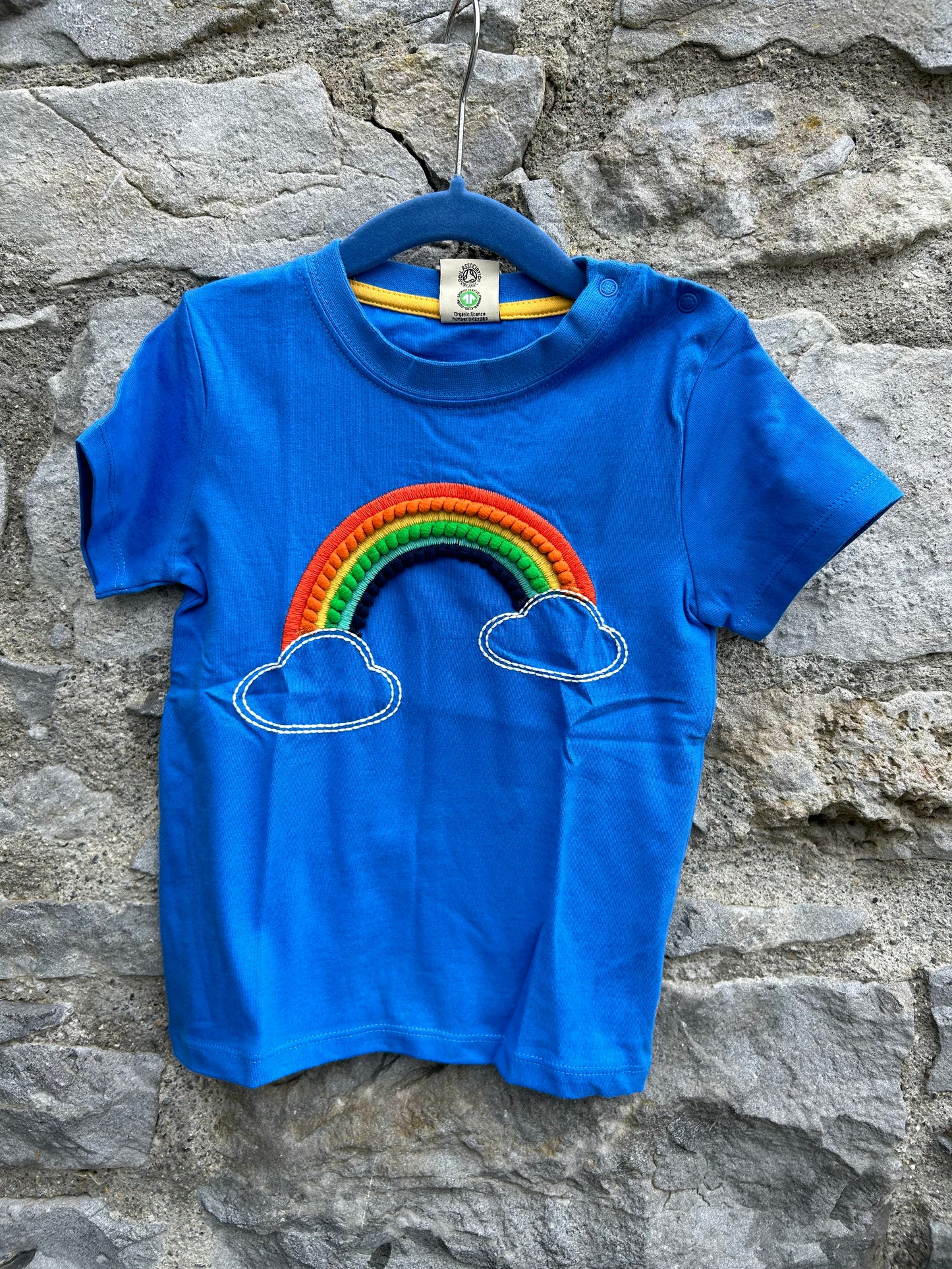 Pom Pom rainbow blue T-shirt  3-4y (98-104cm)