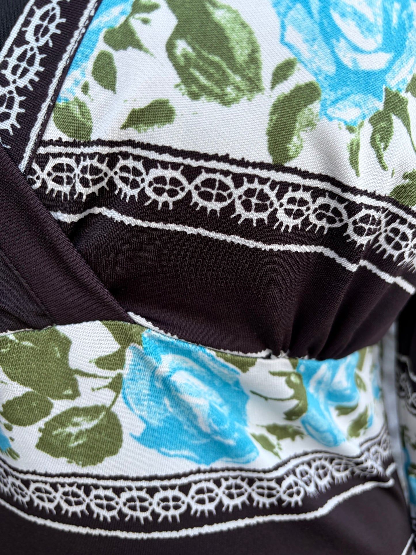 Blue roses panel dress uk 12