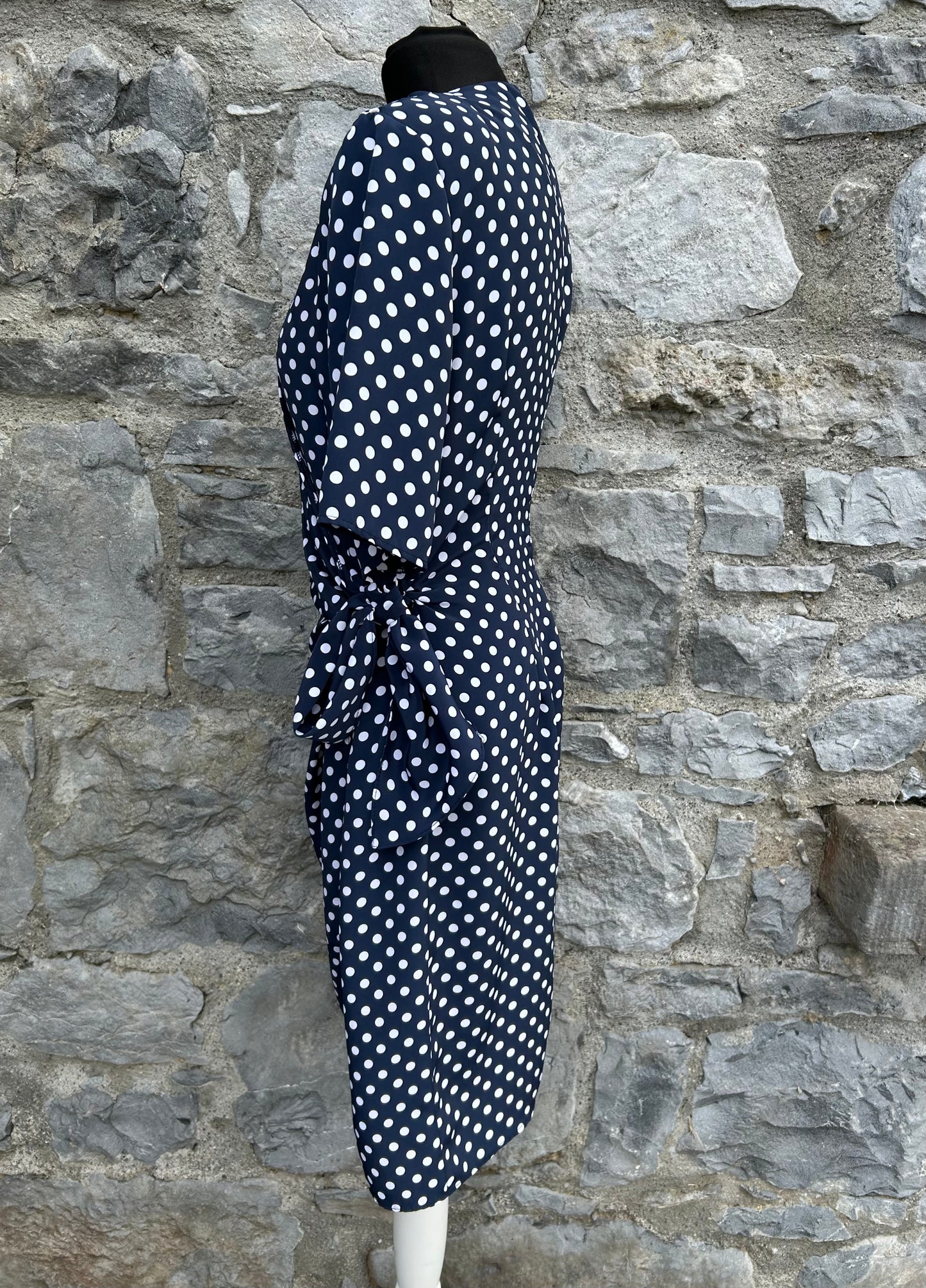80s polka dots navy dress uk 12
