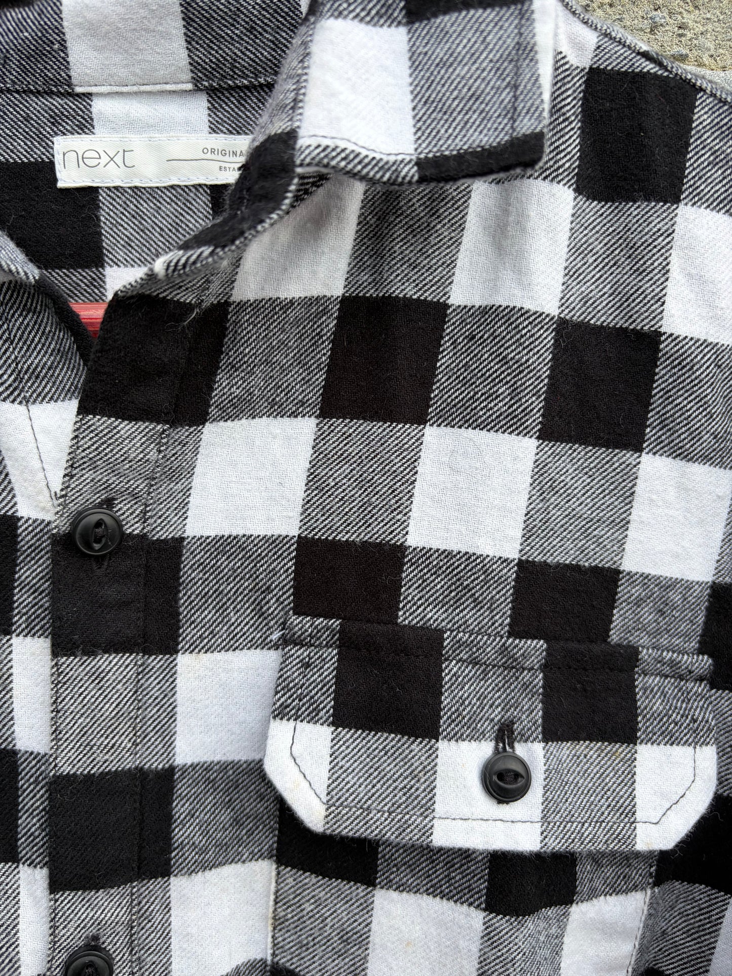Black&white check shirt  10y (140cm)