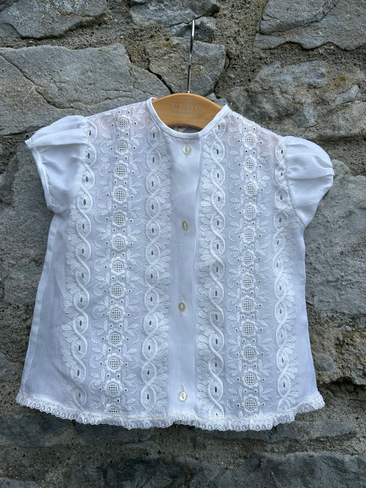 70s white top  9-12m (74-80cm)