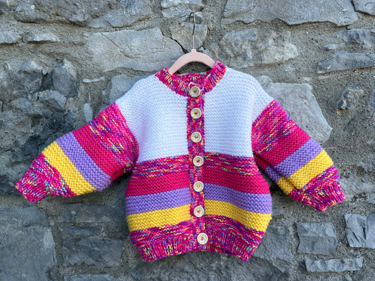 Pink&white stripy cardigan  3-4y (98-104cm)