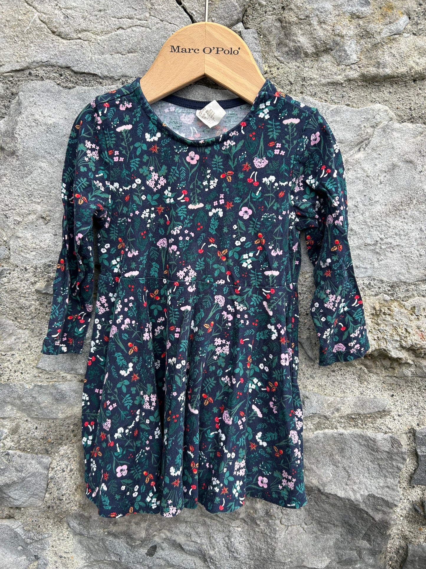 Winter meadow navy dress  9-12m (74-80cm)