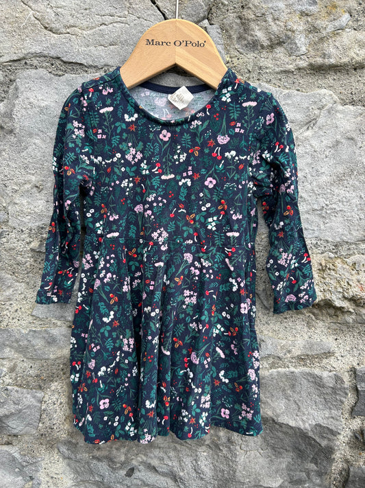 Winter meadow navy dress  9-12m (74-80cm)